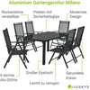 Lauko baldų komplektas Juskys Sodo baldų komplektas Milano 7 dalių 80x80x74 cm tamsiai pilkas aliuminis