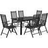 Lauko baldų komplektas Juskys Sodo baldų komplektas Milano 7 dalių 80x80x74 cm tamsiai pilkas aliuminis