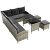 Lauko baldų komplektas Juskys Sodo baldų poilsio komplektas Manacor 228x178x80 cm Pilkas poliratanas