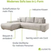Juskys Sofa Iseo su kairiuoju otomanu 260x180x81 cm smėlio spalvos