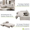 Juskys Sofa Iseo su kairiuoju otomanu 260x180x81 cm smėlio spalvos