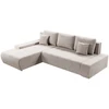 Juskys Sofa Iseo su kairiuoju otomanu 260x180x81 cm smėlio spalvos