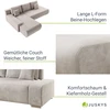 Juskys Sofa Iseo su kairiuoju otomanu 260x180x81 cm smėlio spalvos