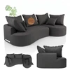 Juskys Sofa Tirano 300x83x155 cm Tamsiai pilkas aksomas