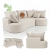 Juskys Sofa Tirano su dešine pufu 250x56x155 cm kreminė