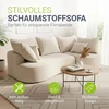 Juskys Sofa Tirano su dešine pufu 250x56x155 cm kreminė
