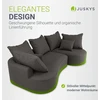 Juskys Sofa Tirano su dešine pufu 300x83x155 cm tamsiai pilkas veliūras