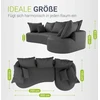 Juskys Sofa Tirano su dešine pufu 300x83x155 cm tamsiai pilkas veliūras