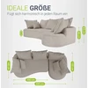 Juskys Sofa Tirano su dešine pufu, veliūras, smėlio spalva