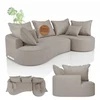 Juskys Sofa Tirano su dešine pufu, veliūras, smėlio spalva