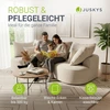 Juskys Sofa Tirano su kairiuoju pufiku, bouclé, kreminė
