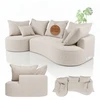 Juskys Sofa Tirano su kairiuoju pufiku, bouclé, kreminė