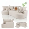 Juskys Sofa Tirano su kairiuoju pufiku, bouclé, kreminė