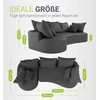 Juskys Sofa Tirano su kairiuoju pufu 300x83x155 cm tamsiai pilkas veliūras