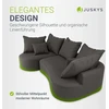 Juskys Sofa Tirano su kairiuoju pufu 300x83x155 cm tamsiai pilkas veliūras