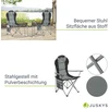 Juskys Stovyklavimo kėdė Lido su butelių laikikliu ir nešiojimo krepšiu 62x62x102 cm pilka