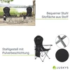 Juskys Stovyklavimo kėdė Lido su butelių laikikliu ir nešiojimo krepšiu 62x62x102 cm juoda