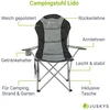 Juskys Stovyklavimo kėdė Lido su butelių laikikliu ir nešiojimo krepšiu 62x62x102 cm pilka