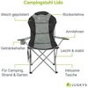 Juskys Stovyklavimo kėdė Lido su butelių laikikliu ir nešiojimo krepšiu 62x62x102 cm pilka