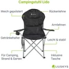 Juskys Stovyklavimo kėdė Lido su butelių laikikliu ir nešiojimo krepšiu 62x62x102 cm juoda