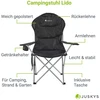 Juskys Stovyklavimo kėdė Lido su butelių laikikliu ir nešiojimo krepšiu 62x62x102 cm juoda
