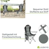Juskys Stovyklavimo kėdė Lido su butelių laikikliu ir nešiojimo krepšiu 62x62x102 cm pilka