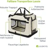 Juskys Sulankstoma šunų transportavimo dėžė Lassie M 50x34x36 cm smėlio spalvos