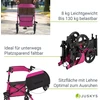 Juskys Sulankstomas vaikštynės Vital su sėdyne ir pirkinių krepšiu violetinės spalvos