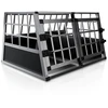Juskys Šuns transportavimo dėžė L-X 54x69x51 cm juoda/sidabrinė