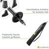 Juskys Trekking lazdų rinkinys, 2 vnt., reguliuojamas 65-135 cm, juodos spalvos