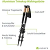 Juskys Trekking lazdų rinkinys, 2 vnt., reguliuojamas 65-135 cm, juodos spalvos