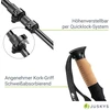 Juskys Trekking lazdų rinkinys, 2 vnt., reguliuojamas 65-135 cm, juodos spalvos