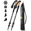Juskys Trekking lazdų rinkinys, 2 vnt., reguliuojamas 65-135 cm, juodos spalvos