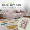 Juskys Vaikiškas žaidimų sofa Kayo 150x75x50 cm rožinė
