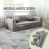 Juskys Vaikiškas žaidimų sofa Kayo 150x75x50 cm šviesiai pilkas kordas