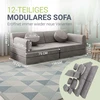 Juskys Vaikiškas žaidimų sofa Kayo 150x75x50 cm šviesiai pilkas kordas