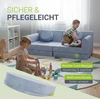 Juskys Vaikiškas žaidimų sofa Kayo 150x75x50 cm šviesiai mėlynas