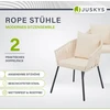 Juskys Virviniai kėdės, 2 vnt., su sėdynės ir atlošo pagalvėlėmis, smėlio spalvos