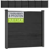 Juskys WPC privatumo tvoros rinkinys 7 vnt. 170x2x180 cm antracito spalvos su 8 stulpeliais