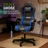 Juskys Žaidimų kėdė HyperSeat 63x67x121–131 cm Juoda/Mėlyna PVC oda
