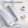 PawHut Kačių tualetas, kačių dėžutė su dangčiu, kraiko kastuvas, priekinis įėjimas ir viršutinis išėjimas, nerūdijantis plienas, iki 15 kg