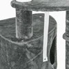 "PawHut Cat Tree" kačių medis lubos, reguliuojamo aukščio 220-265 cm aukščio kačių medis su sizalio stulpais, žaidimų kamuoliukas, reguliuojamo aukščio kačių draskyklė, kačių laipiojimo medis su kačių lova, kačių namelis, tamsiai pilkas