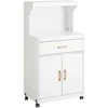 Sobuy Virtuvės lentyna mikrobangų krosnelei Virtuvės spintelė su ratukais Sideboard FSB12-W
