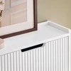SoBuy batų spintelė su 4 skyriais, batų lentyna, batų laikymo spintelė, 4 skyriai, FSR177-L-W