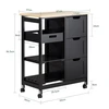 Sobuy Rolling Cart Serving Cart Storage Cabinet Virtuvės sala ant ratų FKW79-SCH