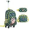 Kelioninis Promotions Vaikiškas ratinis kuprinės komplektas, 3 dalių, 33,5x23,5x103 cm, žalias