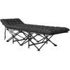 Outsunny sulankstoma kempingo lova, kelioninė lova su šonine kišene, čiužiniu, neslystanti, svečių lova, atlaikanti iki 150 kg, lauko, Oksfordo audinys, juoda, 190 x 67 x 37 cm