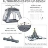 Outsunny kupolinis palapinės 4 asmenims, lengva, stabili, atspari vandeniui, UV 50+, iššokanti stovyklavietės palapinė su kabliuku, durimis, langu, grindų paklotu, šeimynine palapine su 1000 mm vandens stulpeliu, palapinė stovyklavimui, kelionėms, žygiams, sodui.