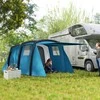 Outsunny Pripučiamas kempingo palapinė 3-6 asmenims lauko tunelinė palapinė su langais, durimis, grindų danga, laikymo krepšiu, oro atrama, šeimos palapine UV50+ oro palapinė 3 sezonams, atspari vėjui prabangi palapinė