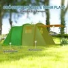 Outsunny Pripučiamas kempingo palapinė 3-6 asmenims lauko tunelinė palapinė su langais, durimis, grindų danga, laikymo krepšiu, oro atrama, šeimos palapine UV50+ oro palapinė 3 sezonams, atspari vėjui prabangi palapinė
